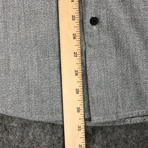 Rock & Republic Mens Shirt Large Gray Button Up Long Sleeve Front Zipper Cotton - Picture 11 of 12